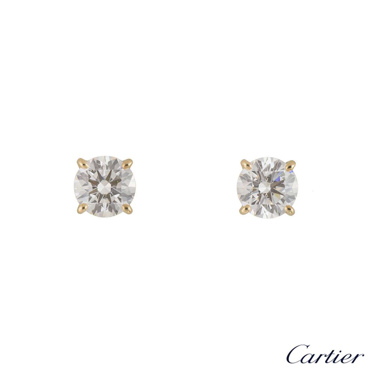 cartier solitaire diamond earrings